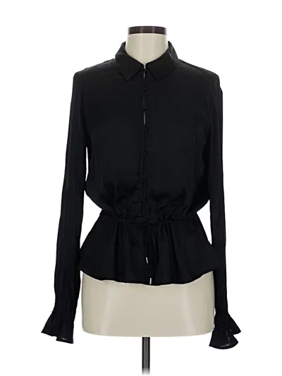 Pre-owned Paige Long Sleeve Blouse In Black