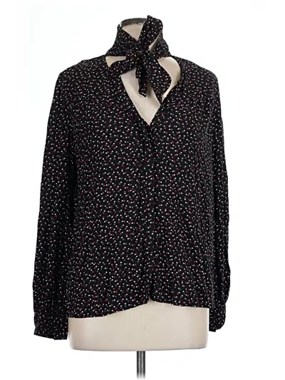 Pre-owned Paige Long Sleeve Blouse In Black