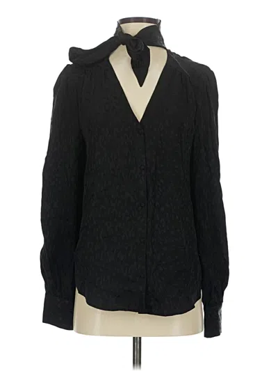 Pre-owned Paige Long Sleeve Blouse In Black