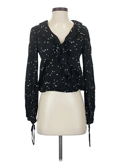 Pre-owned Paige Long Sleeve Blouse In Black