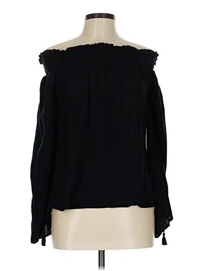 Pre-owned Paige Long Sleeve Blouse In Black