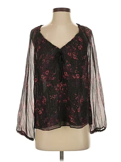 Pre-owned Paige Long Sleeve Blouse In Black