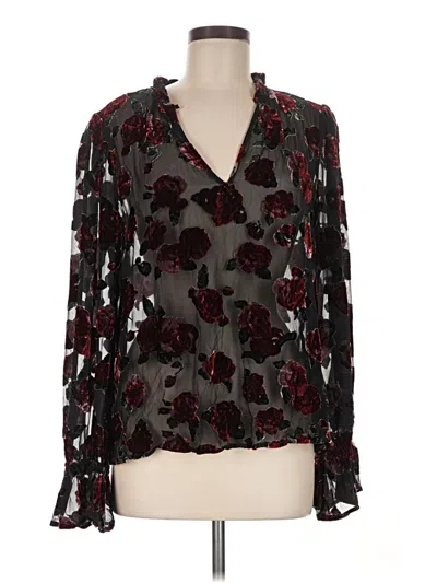 Pre-owned Paige Long Sleeve Blouse In Black