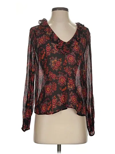 Pre-owned Paige Long Sleeve Blouse In Black