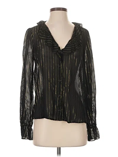 Pre-owned Paige Long Sleeve Blouse In Black