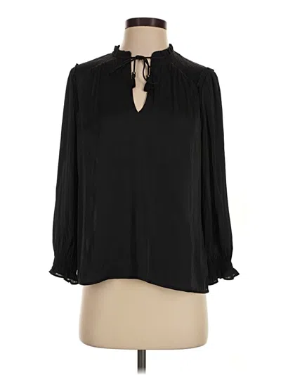 Pre-owned Paige Long Sleeve Blouse In Black