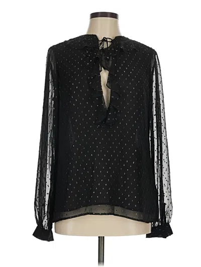 Pre-owned Paige Long Sleeve Blouse In Black