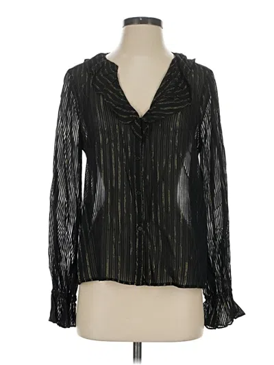 Pre-owned Paige Long Sleeve Blouse In Black