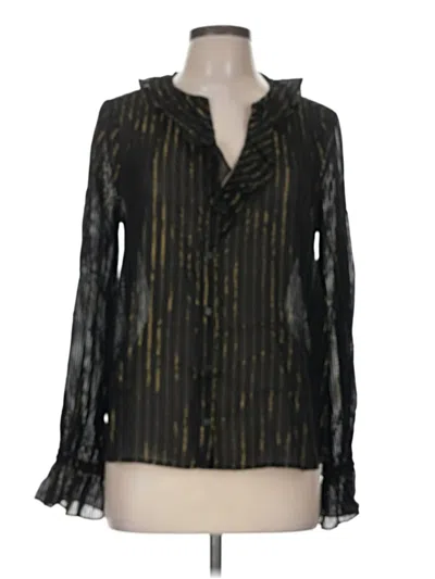 Pre-owned Paige Long Sleeve Blouse In Black