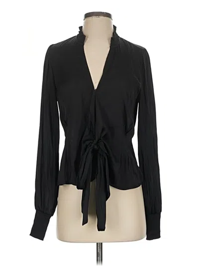 Pre-owned Paige Long Sleeve Blouse In Black