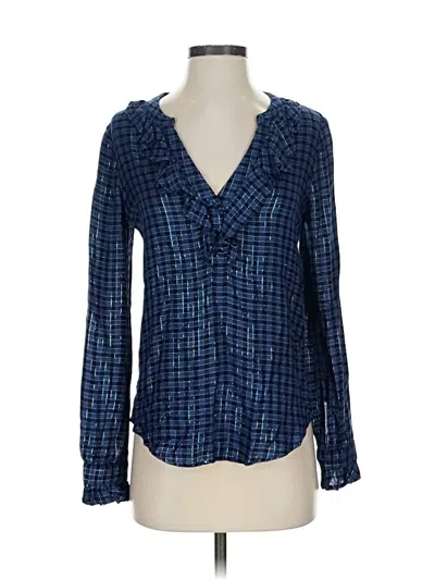 Pre-owned Paige Long Sleeve Blouse In Blue