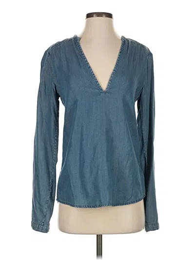 Pre-owned Paige Long Sleeve Blouse In Blue
