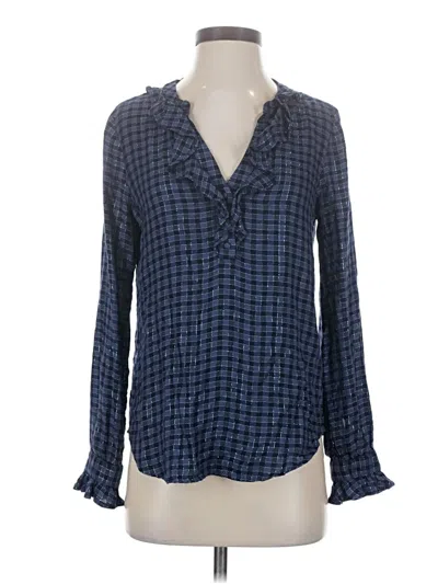 Pre-owned Paige Long Sleeve Blouse In Blue