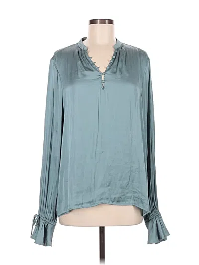 Pre-owned Paige Long Sleeve Blouse In Blue