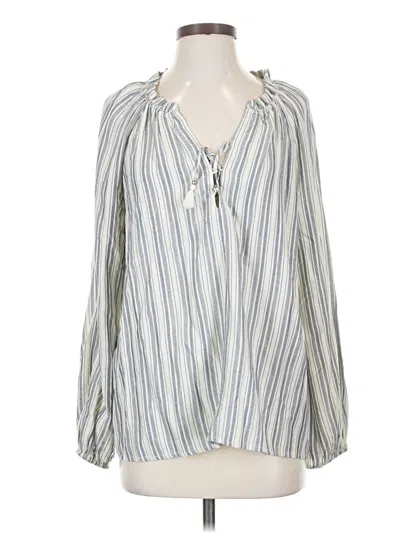 Pre-owned Paige Long Sleeve Blouse In Blue