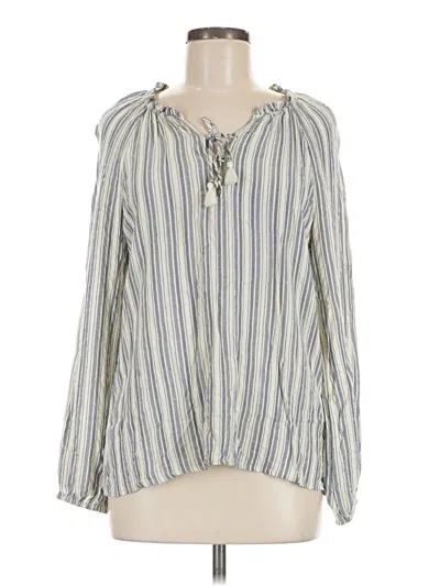Pre-owned Paige Long Sleeve Blouse In Blue