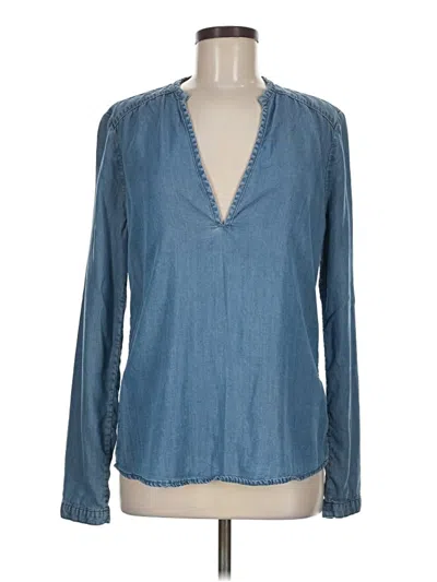 Pre-owned Paige Long Sleeve Blouse In Blue