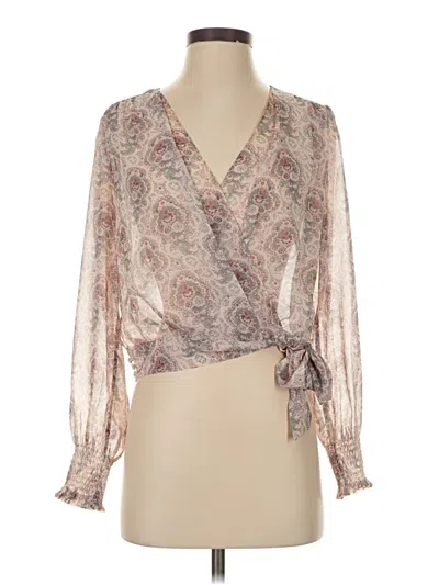 Pre-owned Paige Long Sleeve Blouse In Brown