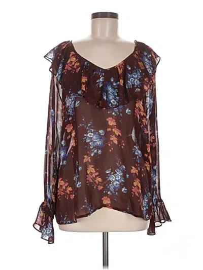 Pre-owned Paige Long Sleeve Blouse In Brown