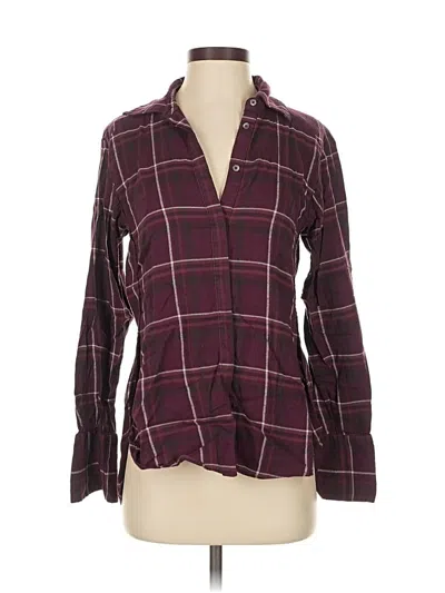 Pre-owned Paige Long Sleeve Blouse In Burgundy