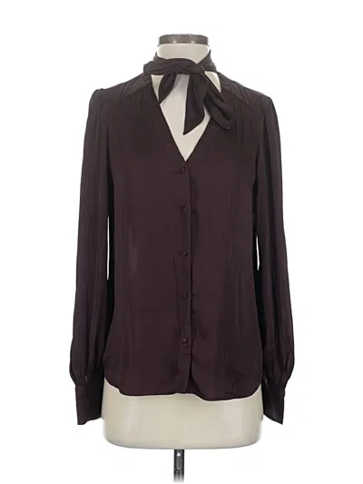 Pre-owned Paige Long Sleeve Blouse In Burgundy