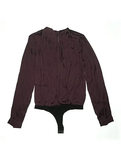 Pre-owned Paige Long Sleeve Blouse In Burgundy