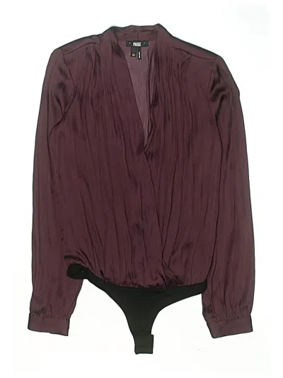 Pre-owned Paige Long Sleeve Blouse In Burgundy