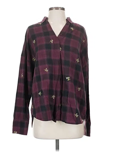 Pre-owned Paige Long Sleeve Blouse In Burgundy