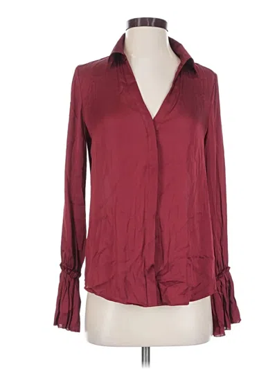 Pre-owned Paige Long Sleeve Blouse In Burgundy