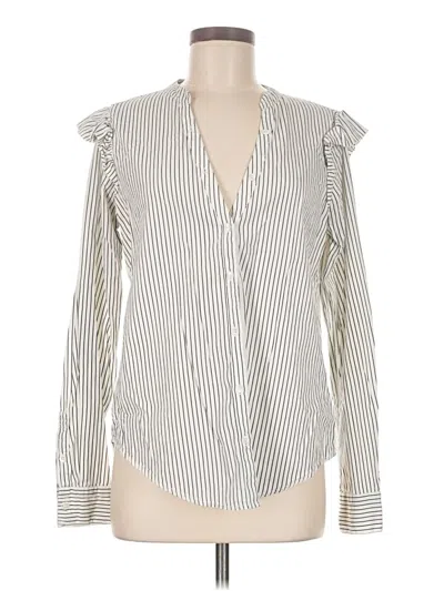 Pre-owned Paige Long Sleeve Blouse In Ivory