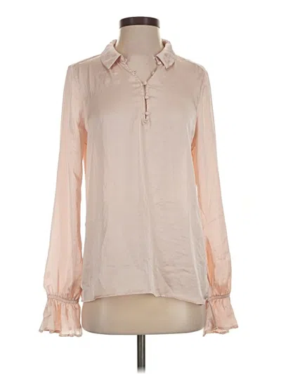Pre-owned Paige Long Sleeve Blouse In Tan
