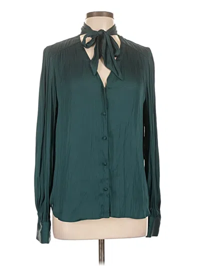 Pre-owned Paige Long Sleeve Blouse In Teal