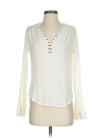 Pre-owned Paige Long Sleeve Blouse In White