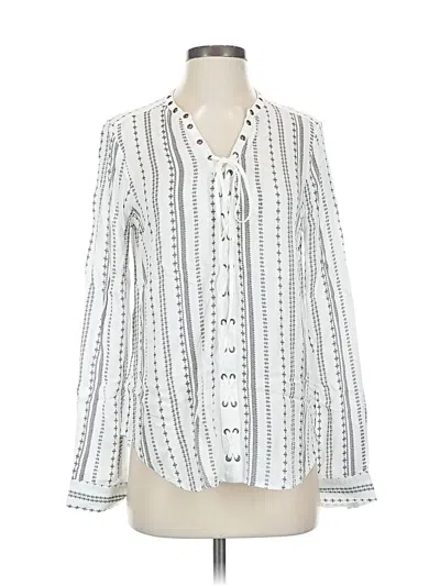 Pre-owned Paige Long Sleeve Blouse In White