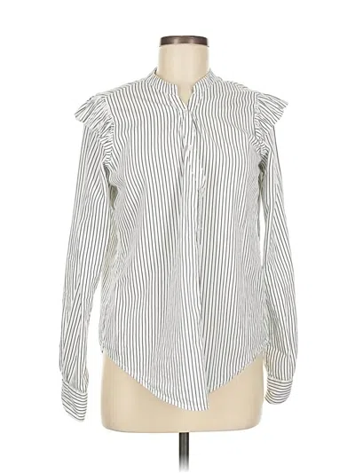 Pre-owned Paige Long Sleeve Blouse In White