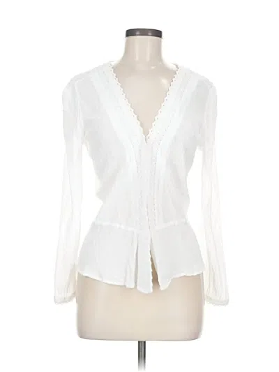 Pre-owned Paige Long Sleeve Blouse In White