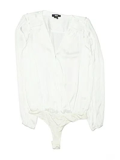 Pre-owned Paige Long Sleeve Blouse In White
