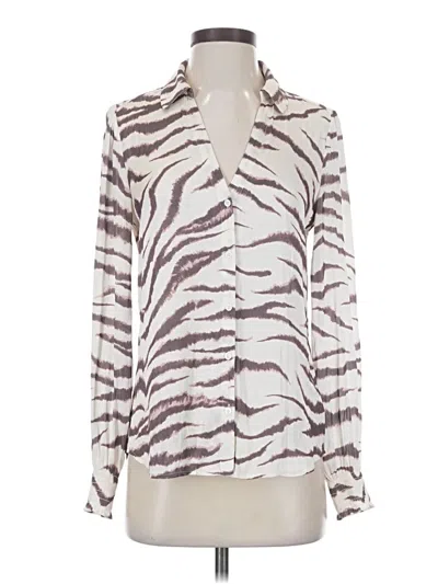 Pre-owned Paige Long Sleeve Blouse In White