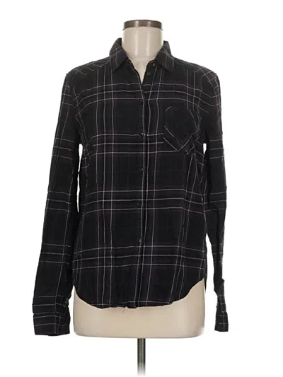 Pre-owned Paige Long Sleeve Button Down Shirt In Black