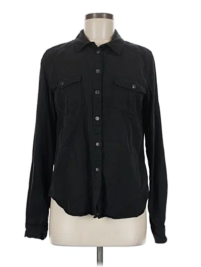 Pre-owned Paige Long Sleeve Button Down Shirt In Black