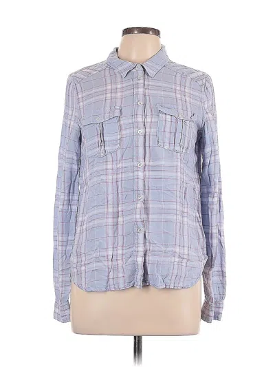Pre-owned Paige Long Sleeve Button Down Shirt In Blue