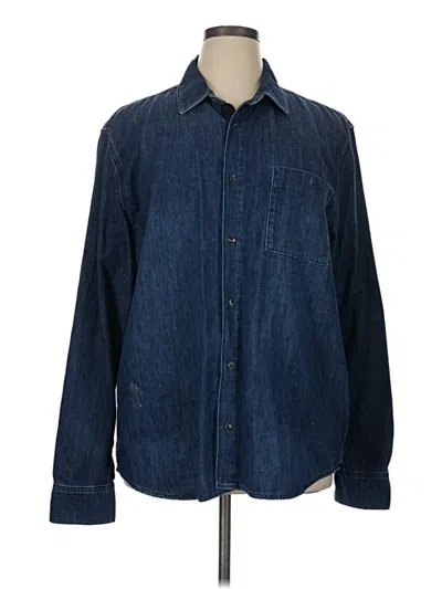 Pre-owned Paige Long Sleeve Button Down Shirt In Blue