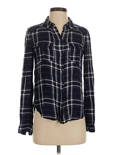 Pre-owned Paige Long Sleeve Button Down Shirt In Blue