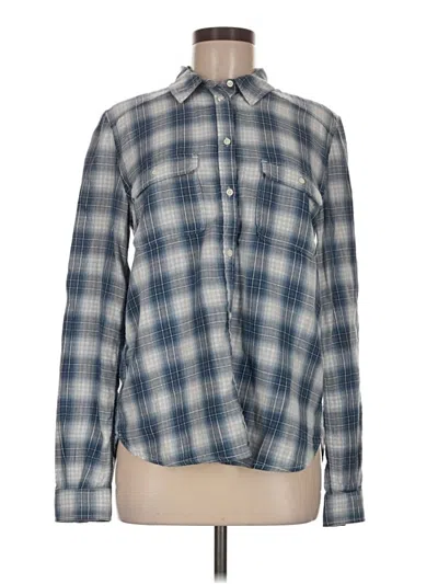 Pre-owned Paige Long Sleeve Button Down Shirt In Blue