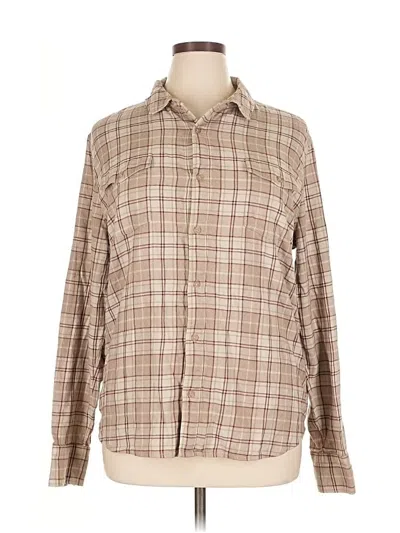 Pre-owned Paige Long Sleeve Button Down Shirt In Brown