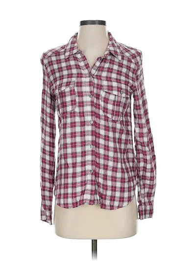 Pre-owned Paige Long Sleeve Button Down Shirt In Burgundy
