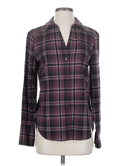 Pre-owned Paige Long Sleeve Button Down Shirt In Burgundy