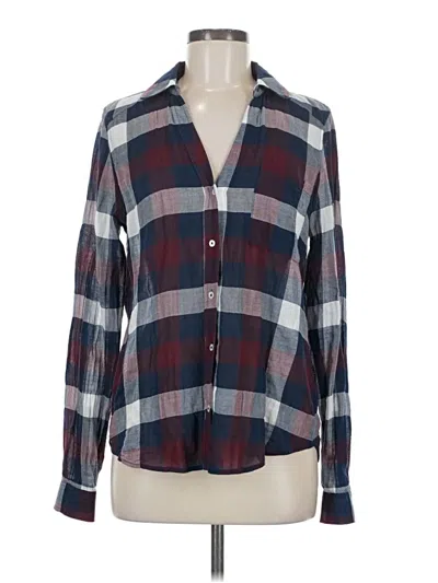 Pre-owned Paige Long Sleeve Button Down Shirt In Burgundy