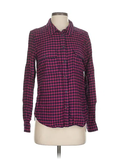Pre-owned Paige Long Sleeve Button Down Shirt In Burgundy