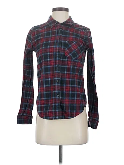 Pre-owned Paige Long Sleeve Button Down Shirt In Burgundy